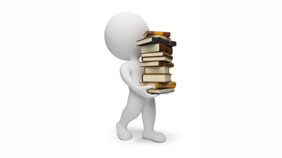 Человечек с книгой для презентации